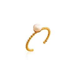 Women’s Open Ring In 316L Stainless Steel With 18K Real Gold PVD Coating, Simple Style Gold Ring 5