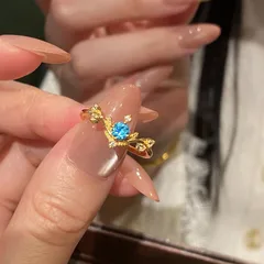 Women’s Open Rings Garlands In Gold Electroplated Copper With Zircon Inlay