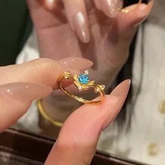 Women’s Open Rings Garlands In Gold Electroplated Copper With Zircon Inlay 2