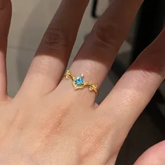 Women’s Open Rings Garlands In Gold Electroplated Copper With Zircon Inlay 3