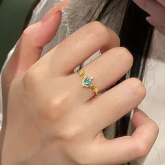 Women’s Open Rings Garlands In Gold Electroplated Copper With Zircon Inlay 4
