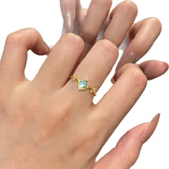 Women’s Open Rings Garlands In Gold Electroplated Copper With Zircon Inlay 5