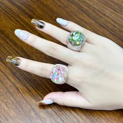 Women’s Plastic Sequins Ring In Colour, Perfect For Spring 3