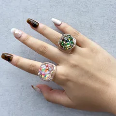 Women’s Plastic Sequins Ring In Colour, Perfect For Spring 4