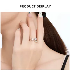 XUPING Women’s Platinum Plated Bow Tie Ring For Elegant Style Featuring 0.01µm Thick Coating And Zirconia Inlay, 1 Piece 4