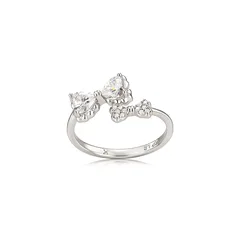 XUPING Women’s Platinum Plated Bow Tie Ring For Elegant Style Featuring 0.01µm Thick Coating And Zirconia Inlay, 1 Piece 5