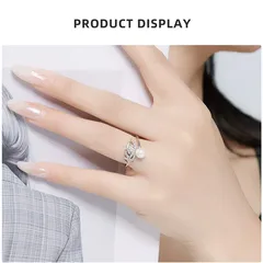 XUPING Women’s Platinum Plated Leaf Ring For Women Featuring Zirconia Inlay With 0.01µm Coating Thickness, 1 Piece 4