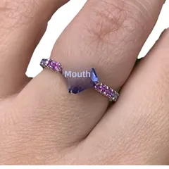 Women’s Purple Square Ring Featuring Electroplated Artificial Crystal Material With Artificial Crystal Inlay 5