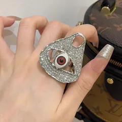 Devil's Eye Women's Ring With Rhinestone Inlay In Gold, Featuring An Exaggerated Style 3