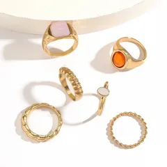 Round Women’s Ring For Everyday Wear, 304 Stainless Steel With 18K Real Gold Plated Finish And Zircon Inlay, Waterproof Non Tarnish 2