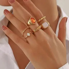Round Women’s Ring For Everyday Wear, 304 Stainless Steel With 18K Real Gold Plated Finish And Zircon Inlay, Waterproof Non Tarnish 3