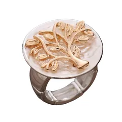 Life Tree Ring For Women In Silver Zinc Alloy Featuring Electroplated Finish 5