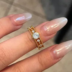 Women’s Snowflake Ring In Gold Electroplated Copper With Rhinestone Inlay, Elegant Winter Jewelry 2