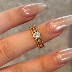 Women’s Snowflake Ring In Gold Electroplated Copper With Rhinestone Inlay, Elegant Winter Jewelry 4