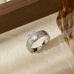 Women’s Spiral Stripe Open Rings In Electroplated Copper With Zircon Inlay, Perfect For Daily Wear 4