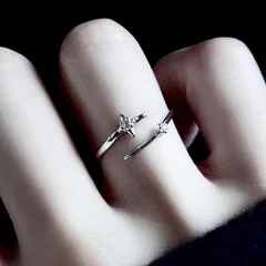 Women’s Star Open Rings In Copper With Electroplated Gold Plating Featuring Zircon Inlay, Perfect For Daily Wear 2