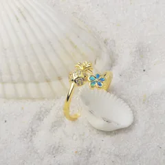 Women’s Tropical Pineapple Ring In Copper With October Birthstone Opal Inlay, Available In Blue 4