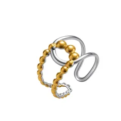 Women’s U Shape Rings In Multicolor Titanium Steel With Waterproof Non Tarnish Electroplated Gold Plating 3