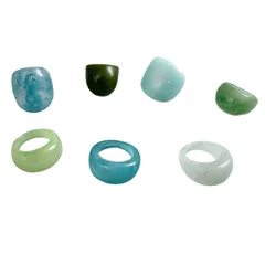 Sweet Women’s Wide Band Irregular Ring Featuring Ombre Resin Inlay Material 5
