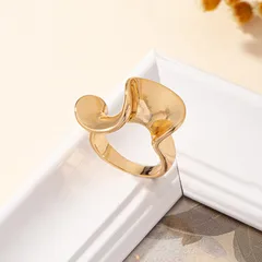 Waves For Women Rings In Zinc Alloy Featuring Electroplated Golden Plated Finish With Twist Craft 2