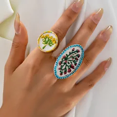Women’s Zinc Alloy Flowers Ring For Everyday Wear Featuring Water Plating And Waterproof Non Tarnish Craftsmanship