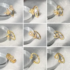 Xuping Vintage Open Ring For Women Simple Ring Alloy Feather Design