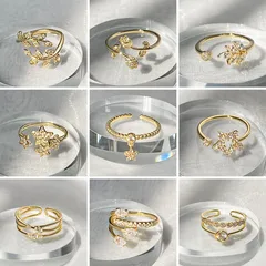 Xuping Vintage Open Ring For Women Simple Ring  Alloy Feather Design 2