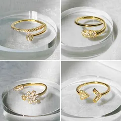 Xuping Vintage Open Ring For Women Simple Ring  Alloy Feather Design 3