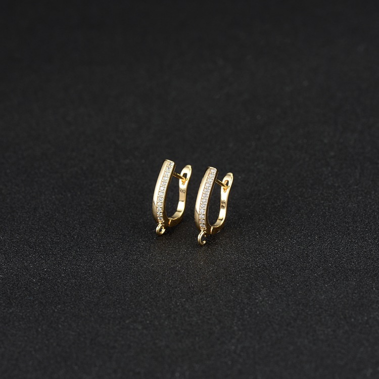 Paper Clip Earrings For Women With Copper Posts, Electroplated And 14K Real Gold Plated Featuring Zircon Inlay 2