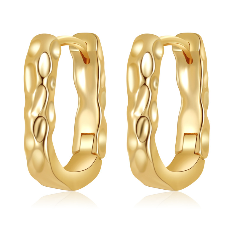 Paper Clip Earrings For Women With Copper Posts, Electroplated And 14K Real Gold Plated Featuring Zircon Inlay 5