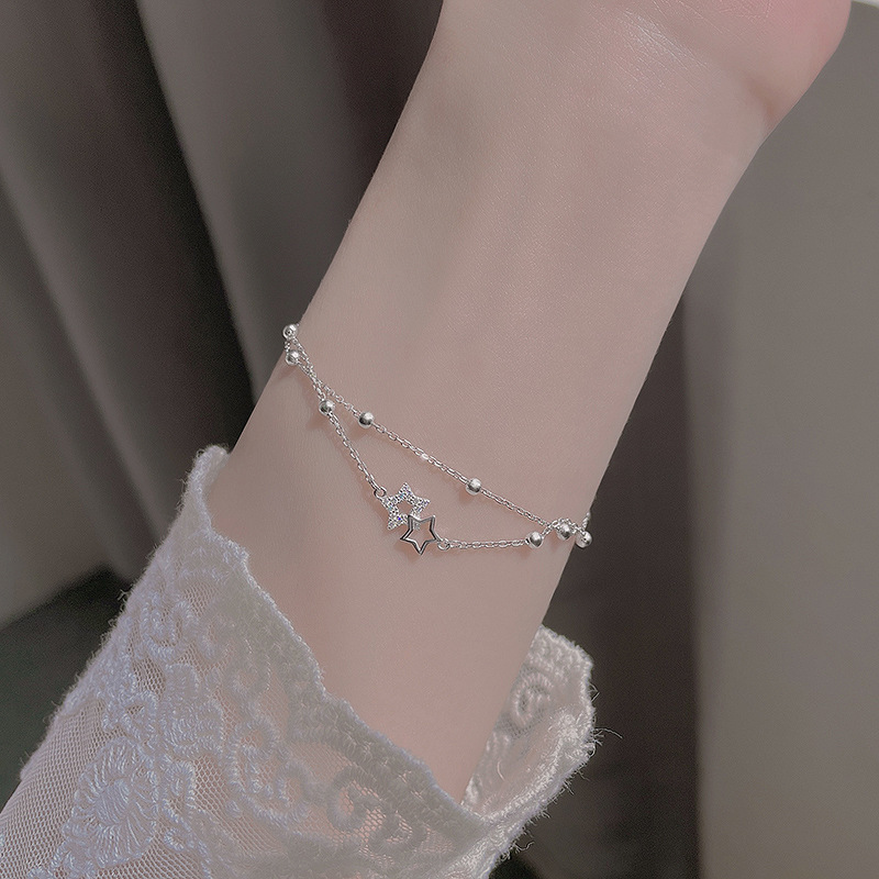 Pentagram Beading Bracelet For Women In Electroplated Copper Featuring Elegant Design