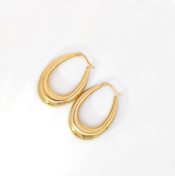Water Droplets Earrings For Women, Electroplated 304 Stainless Steel With 18K Gold PVD Coating 2