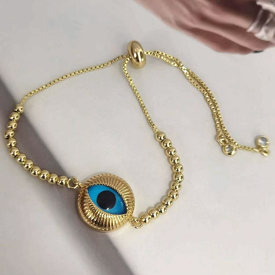 Personalized Simple Round Devil's Eye Bracelet Fashionable All-Match Exquisite Adjustable Bead Necklace Bracelet 4