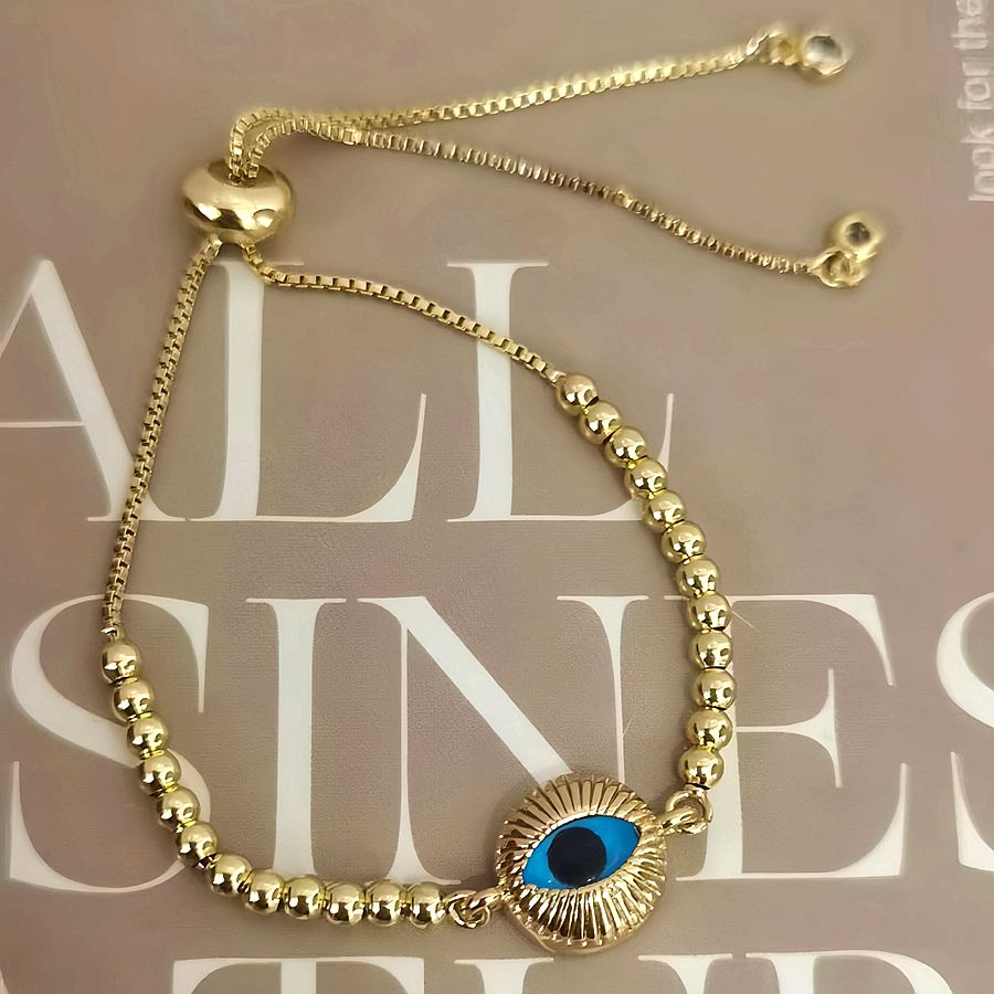 Personalized Simple Round Devil's Eye Bracelet Fashionable All-Match Exquisite Adjustable Bead Necklace Bracelet 5