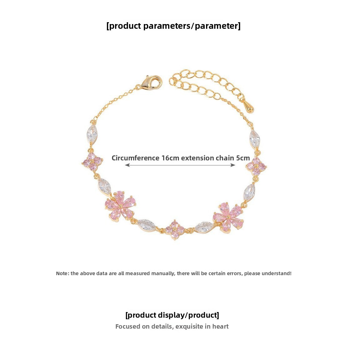 Petal Zircon Inlay Bracelet For Women In Silver, Elegant Jewelry For Business Occasions 4