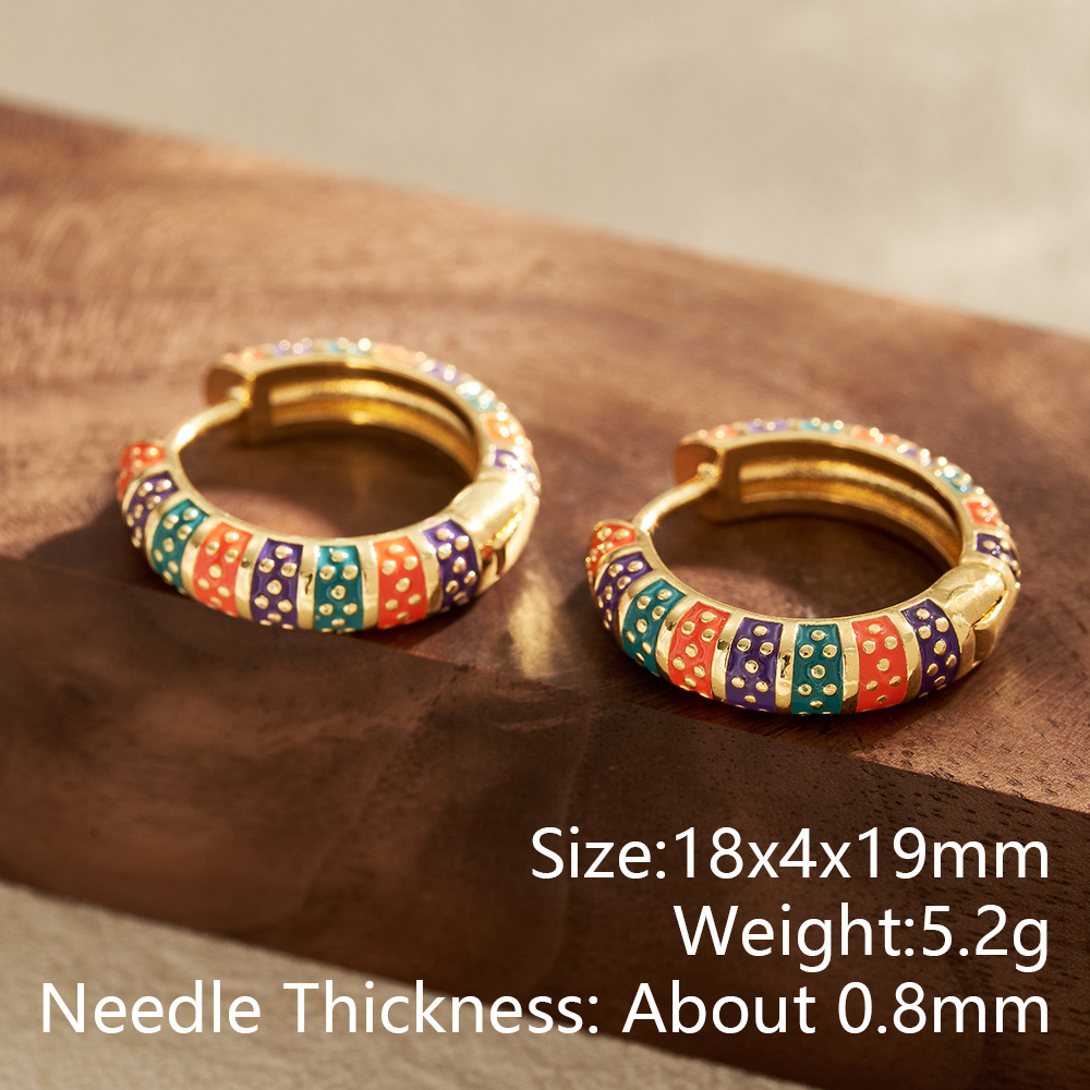 Electroplated Polka Dots Earrings For Women In Copper With 18K Real Gold Plated Water Plating And 0.03µm Coating Thickness 4