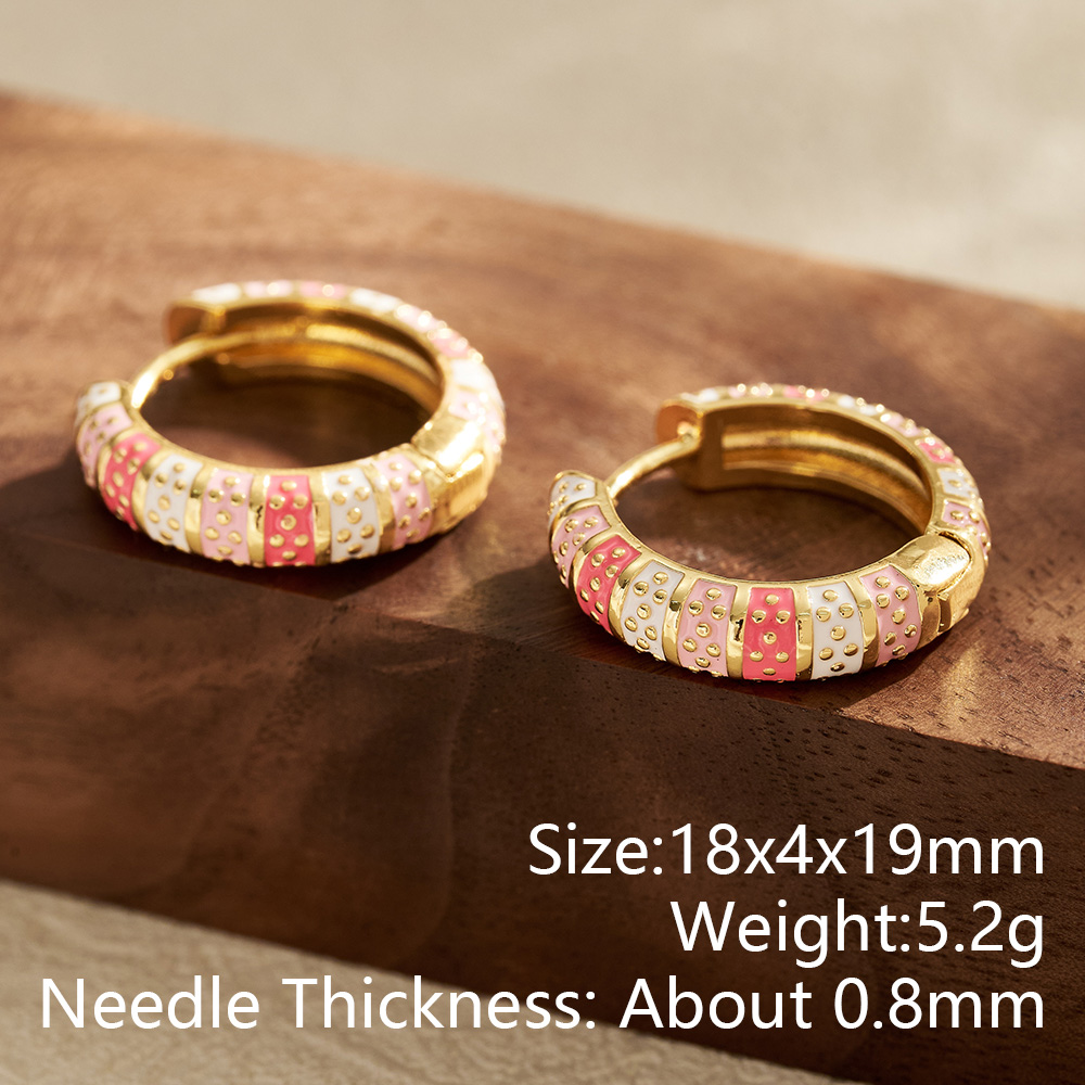 Electroplated Polka Dots Earrings For Women In Copper With 18K Real Gold Plated Water Plating And 0.03µm Coating Thickness 5