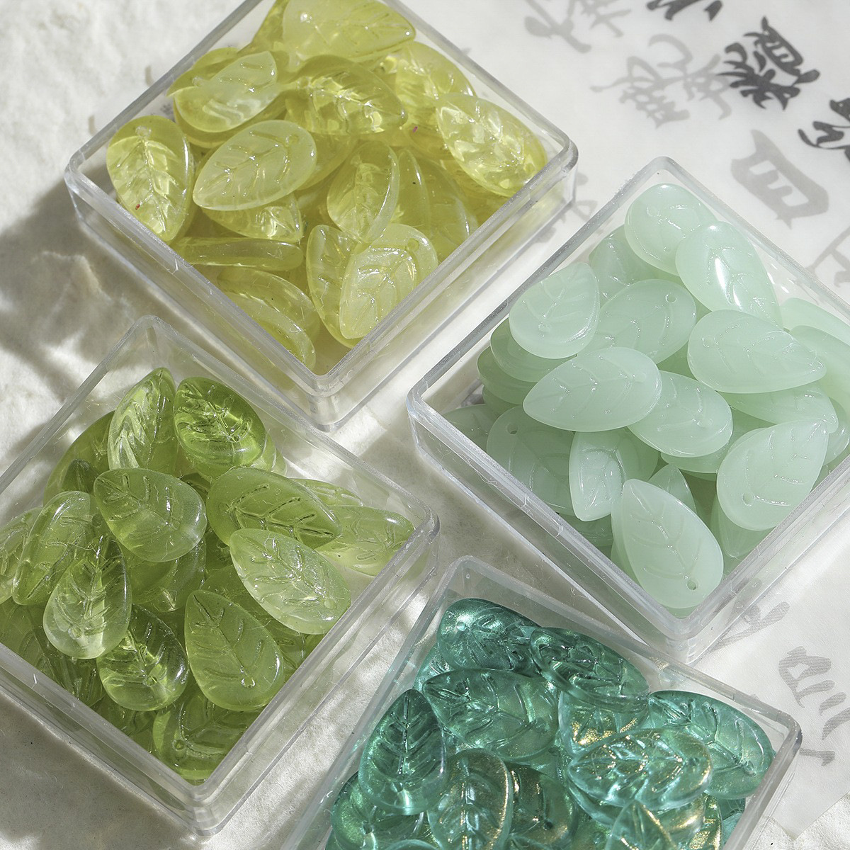 Czech Glass Leaf Beads DIY Bracelet Necklace Earring Accessories Material Kit Handmade Woven Leaf Pattern Jewelry Parts