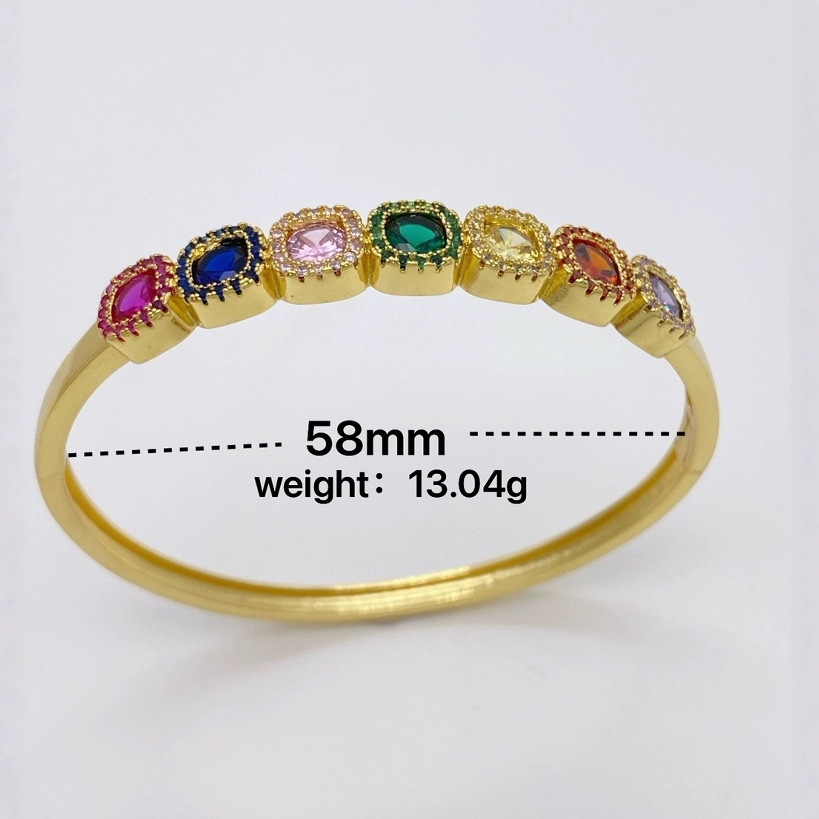 Rainbow Colorful Bracelet Elegant Lady Lightweight Luxury Design Colored Zircon Stone Hand Accessory Fashionable European Style 3