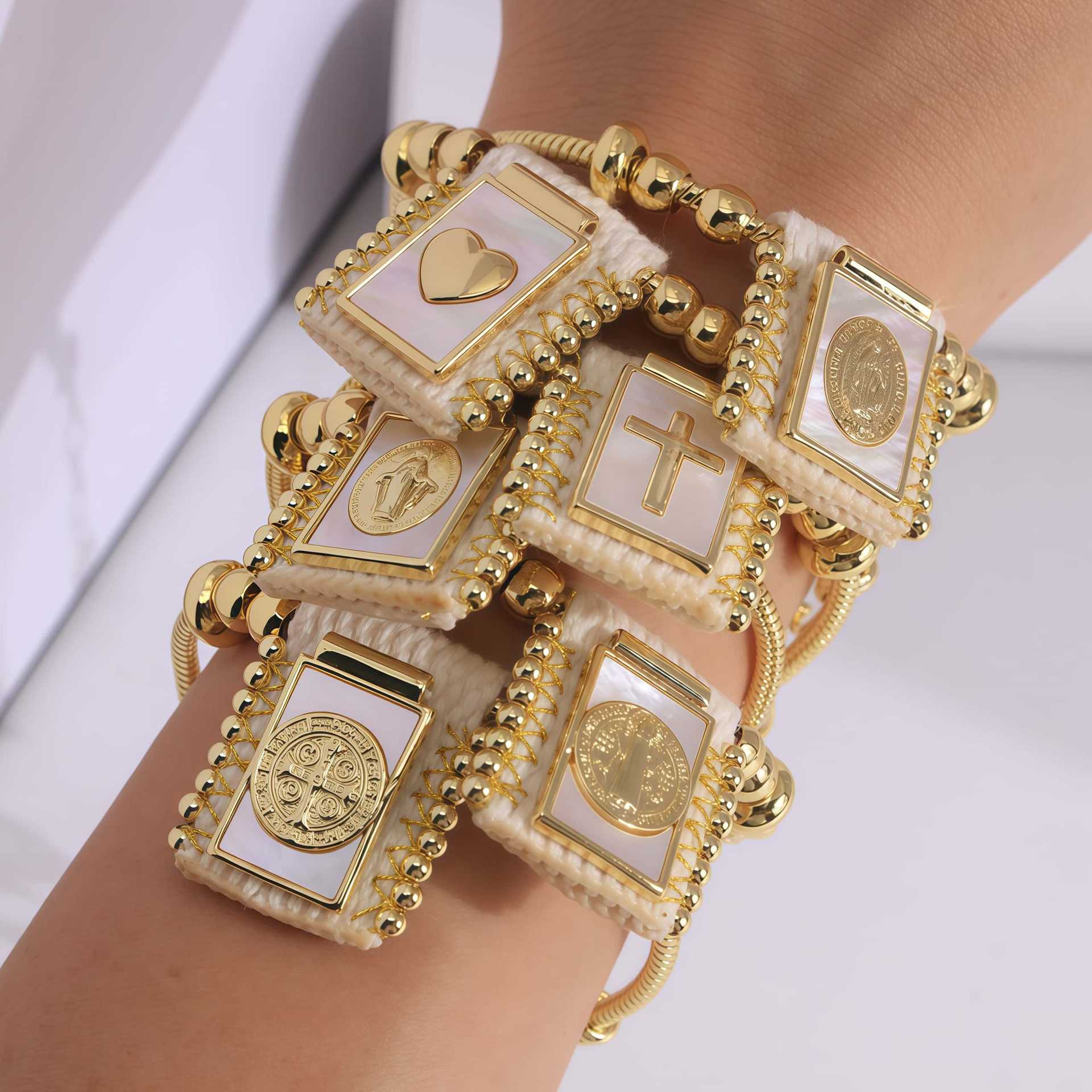Renaissance Hero Relief Pendant Bracelet 18K Gold Plated Unique Jewelry Unisex Anniversary Celebration