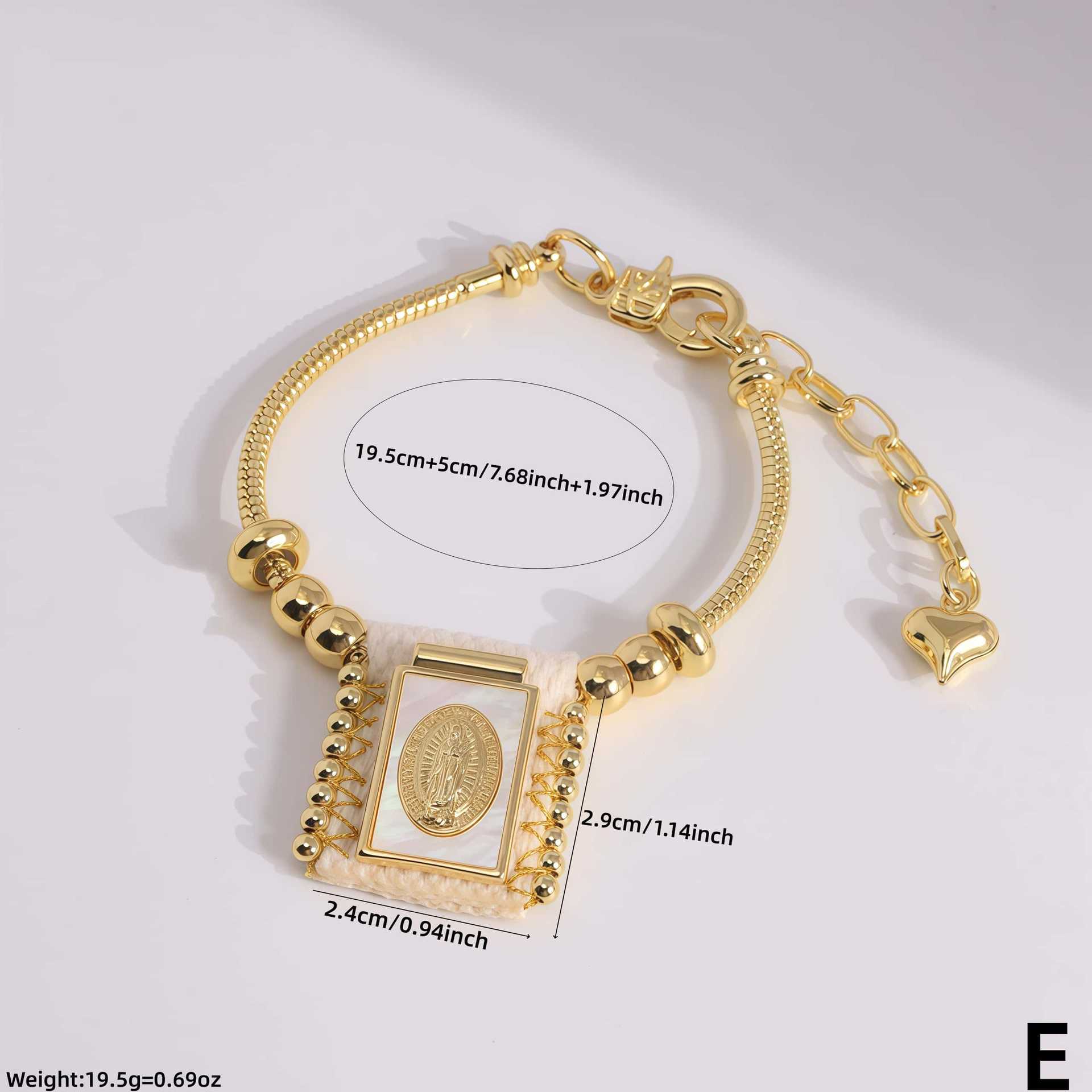 Renaissance Hero Relief Pendant Bracelet 18K Gold Plated Unique Jewelry Unisex Anniversary Celebration 2