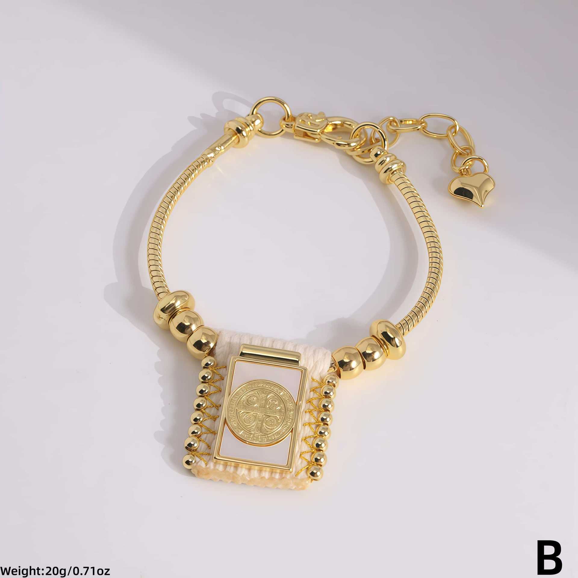 Renaissance Hero Relief Pendant Bracelet 18K Gold Plated Unique Jewelry Unisex Anniversary Celebration 4