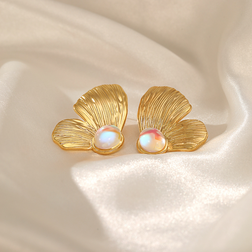 Waterproof Non Tarnish Animal Earrings For Women, PVD Coated 304 Stainless Steel With Artificial Gemstones Inlay 3