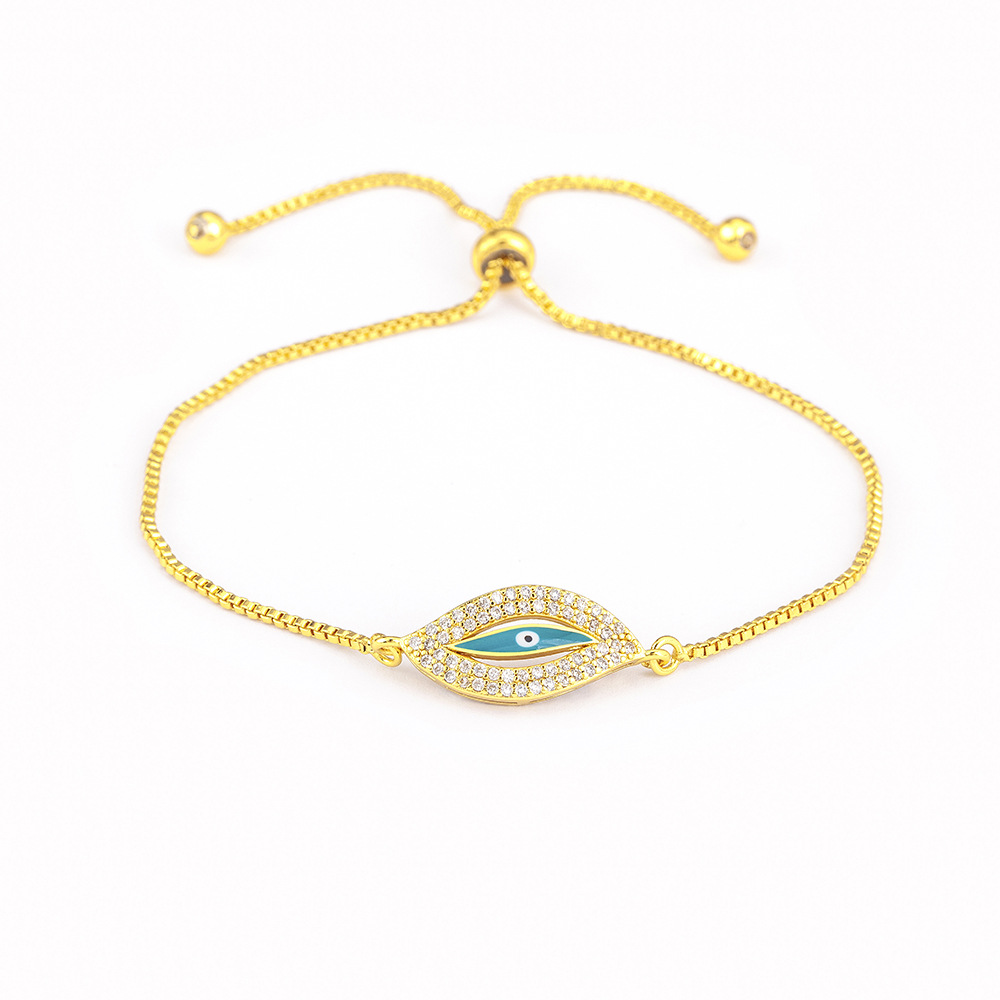 Devil's Eye Retro Copper Bracelet In Red With Electroplated Finish And Zircon Inlay, Stylish Bangle 5