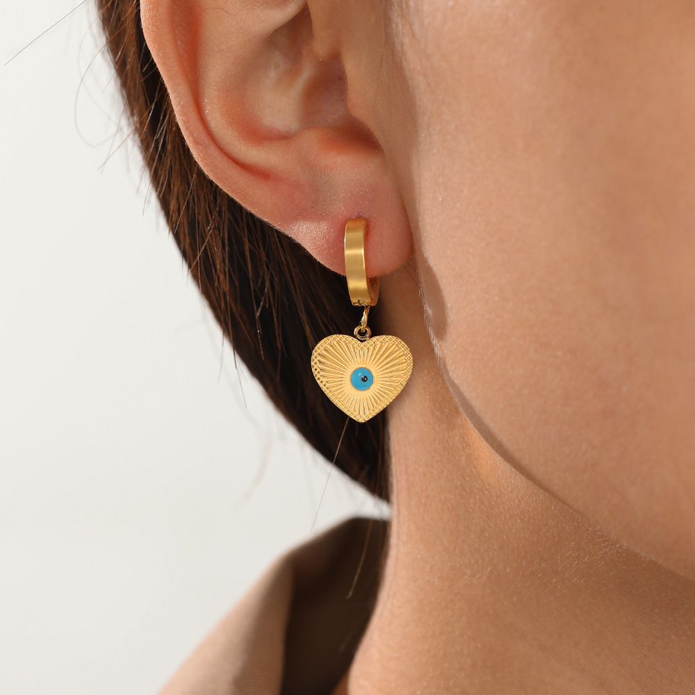 Geometric Drop Earrings For Women, 1 Pair Stainless Steel Featuring Electroplated Design 4