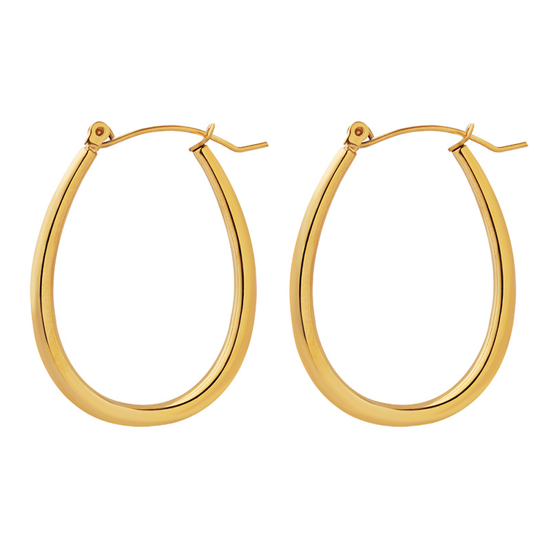 Round Earrings For Women Featuring Electroplated Design With 304 Stainless Steel Posts And 18K Gold PVD Vacuum Plating 5