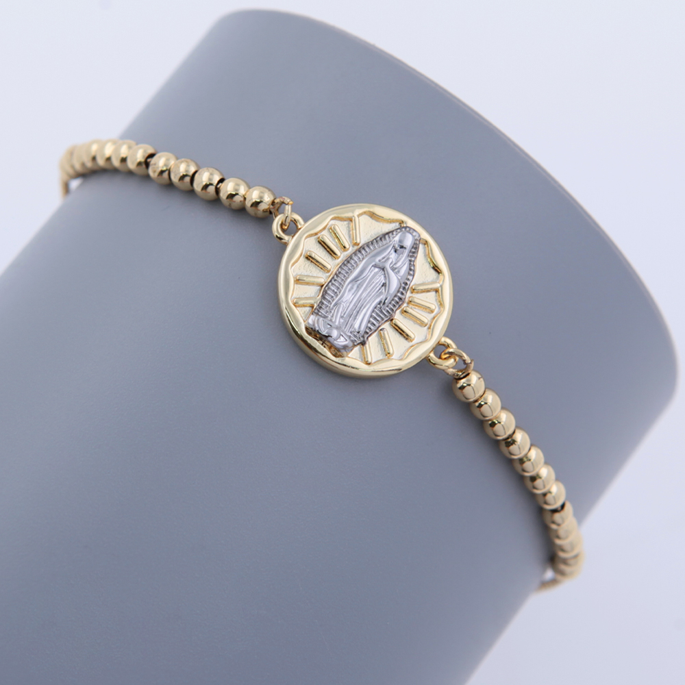 Rope Copper Twisted Rope Chain Woven Chain 18K Gold Plated Beaded Geometric Glass Zircon Bracelets 8