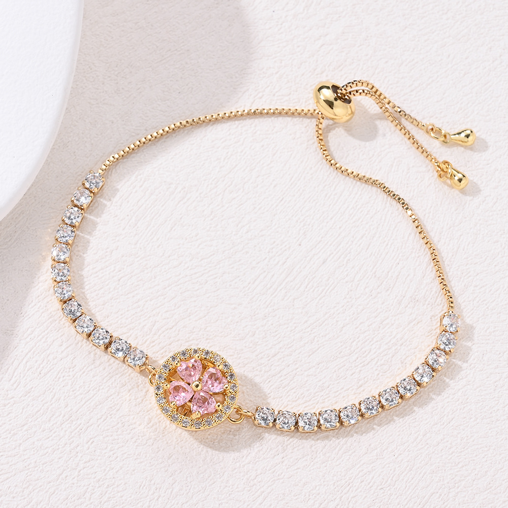 Rotatable Crown Bracelet For Women, Electroplated Copper With Golden Plated Finish And Zircon Inlay 2