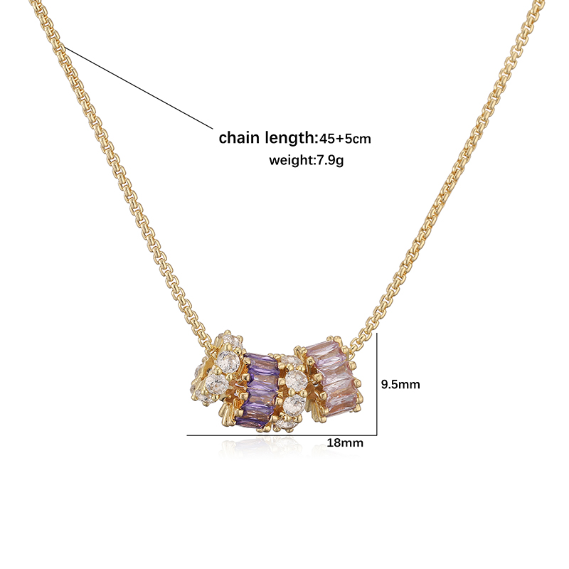 Round Birthday Necklace For Women, Copper Material With 18K Real Gold Plated 0.03µm Thickness, Zircon Inlay 3