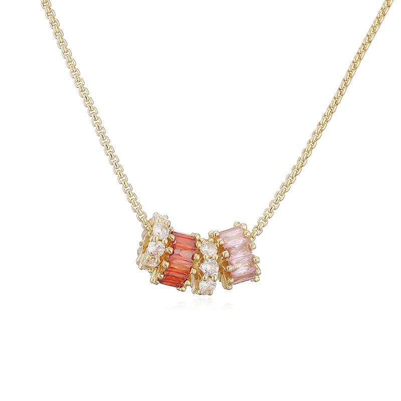 Round Birthday Necklace For Women, Copper Material With 18K Real Gold Plated 0.03µm Thickness, Zircon Inlay 4
